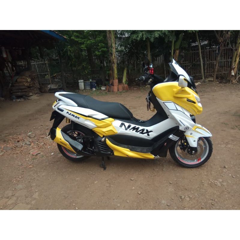 Full Set Body Bodi Kap Predator Yamaha Nmax Old ( 2015-2019 ) Grafist Yellow putih