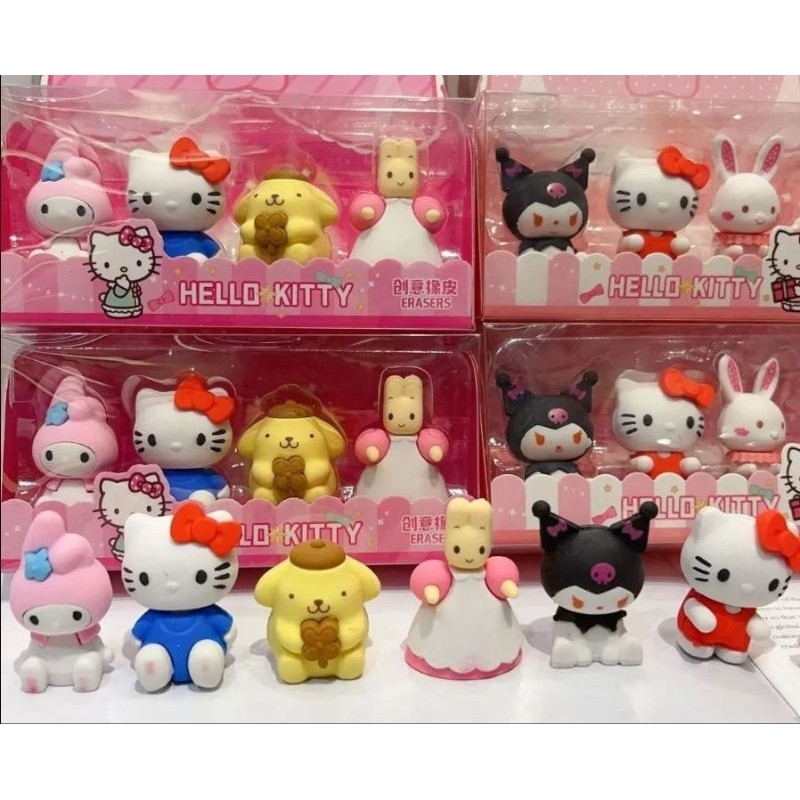 

( KYS ) PENGHAPUS SANRIO FAMILY 3D ISI 4 KARAKTER FREE BOX MIKA