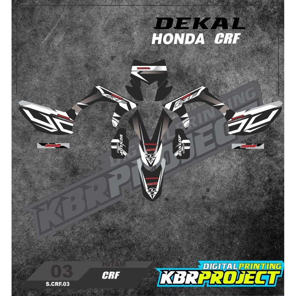 (cod) Stiker Motor CRF 150 L sticker striping list motor HONDA CRF 03 Racing Supermoto Modifikasi Mo