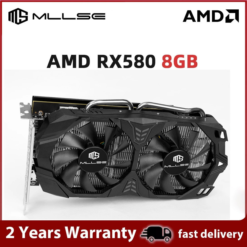 MLLSE Video Card AMD RX580 8GB Gaming GDDR5 256Bit PCI Express 3.0 ×16 Radeon GPU Computer Mining 28