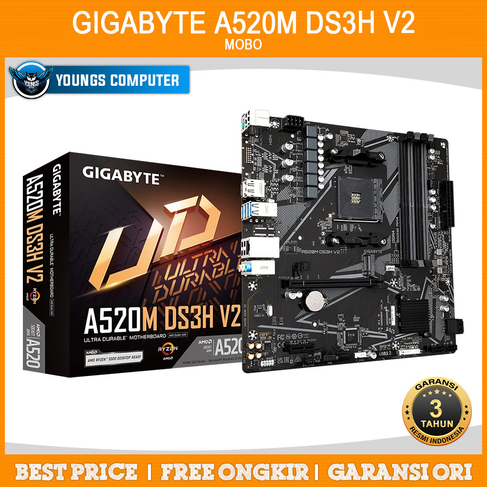 GIGABYTE A520M DS3H V2 | Motherboard AMD A520 DDR4 MATX