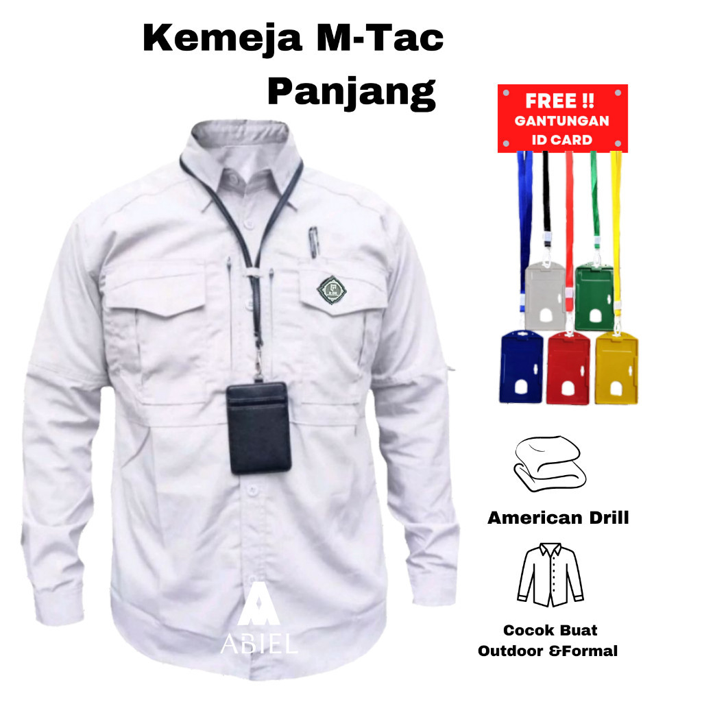 Kemeja Tactical M -TAC Lengan Panjang Baju Kerja Lapangan Pria Big Size Jumbo