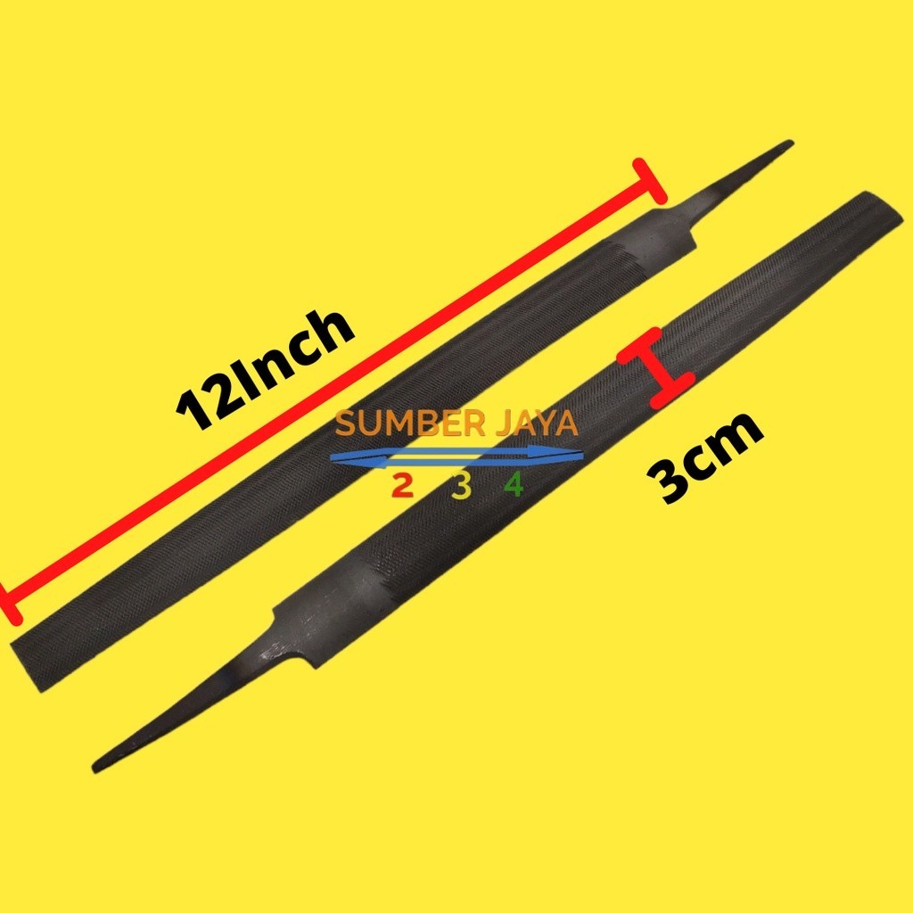 Kikir Setengah Bulat  panjang 30 cm 12 Inch