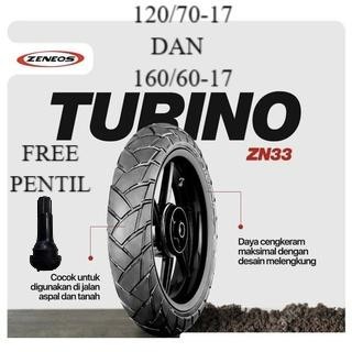 Super Flash Sale Paket Ban zeneos tubeless 120/70-17 dan 160/60-17 turino ZN33 ZN 33 FREE PENTIL (2 