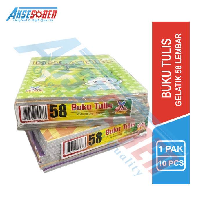 

Buku Tulis Gelatik [58 Lembar/10 Buku/1 Pack] / Peralatan Sekolah Murah 1 Pak Laki Laki Perempuan
