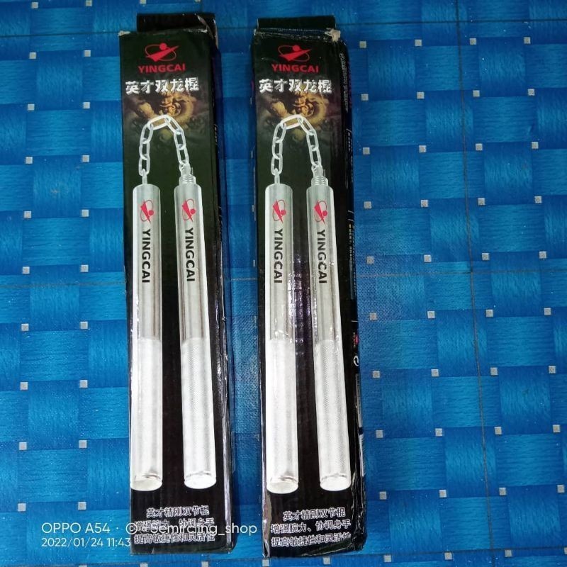 Double Stick 2 in 1  Nunchaku Bruce Lee Tongkat Baton Sambung Ruyung besi