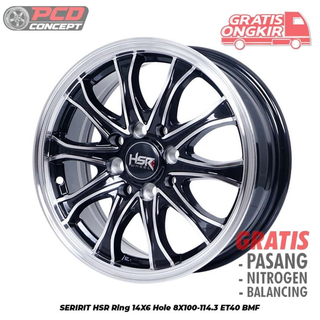 VELG HSR SERIRIT R14 LEBAR 5,5 ET35 BMF BUAT AVANZA KARIMUN BRIO SIGRA