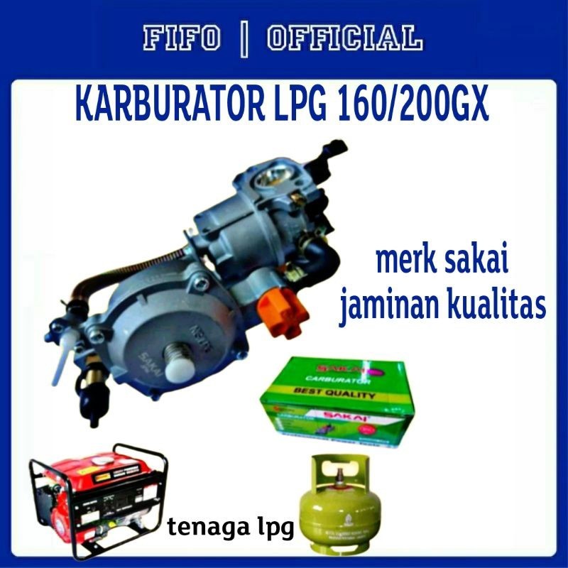 PZ03 [sakai] KARBULATOR LPG GX160 200 SAKAI/ KONVERTER KIT GENSET AIR HYBRID BENSIN KE LPG MURAH