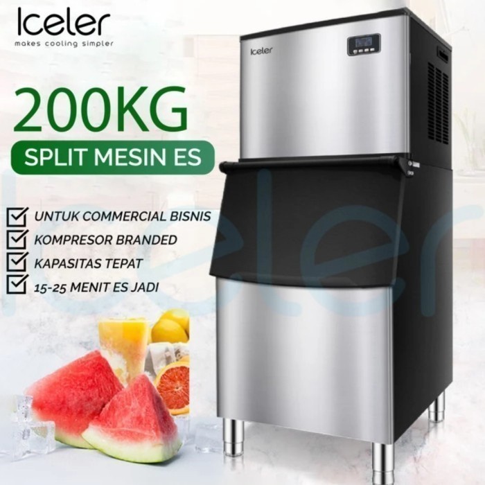 Mesin Pencetak Es Batu Kristal Iceler Comercial Ice Maker 200Kg/24 Jam