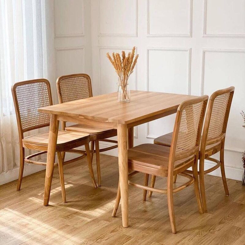 Kevin Set Meja makan kayu jati pilihan Bisa pilih warna Wood Art Furniture