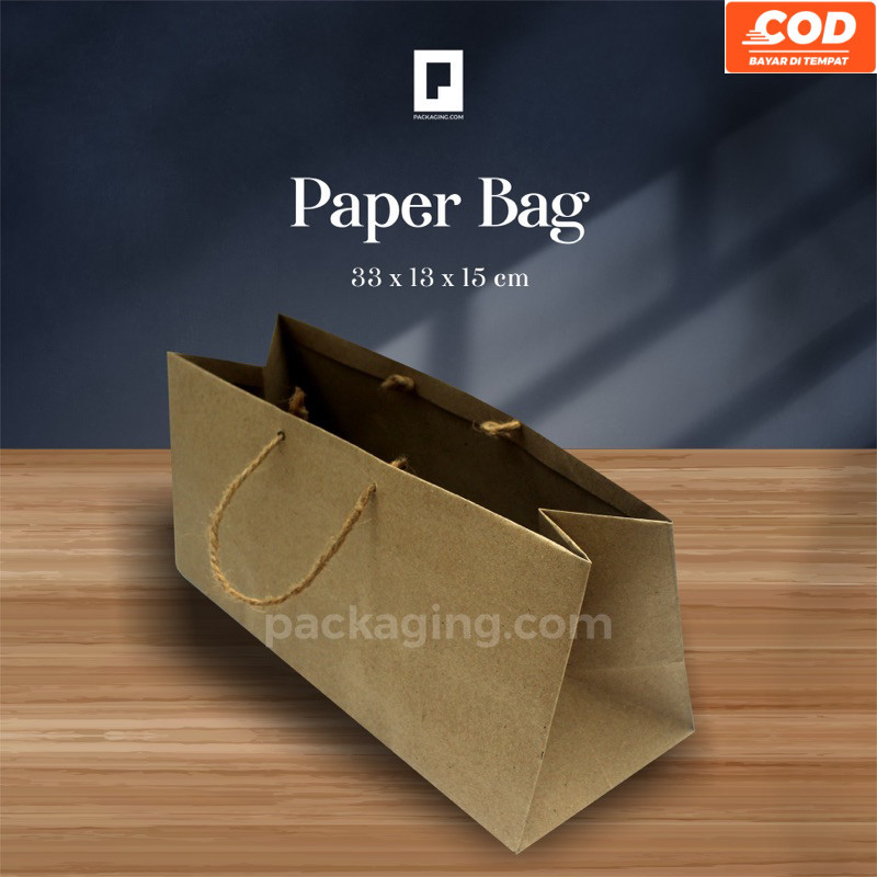 

Paper Bag Polos uk.33x13x15/Kantong Kertas /Tas Kertas untuk kotak uk.33x13x15