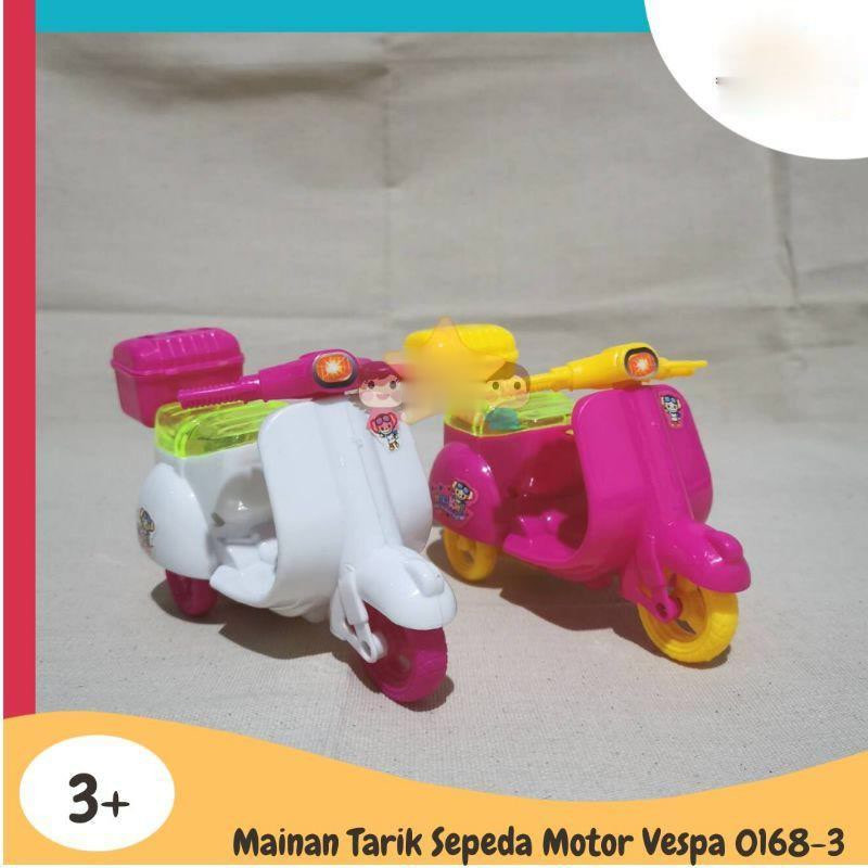 grosir Mainan Anak Perempuan Sepeda Tarik Motor Vespa 0168-3 Barbie vespa
