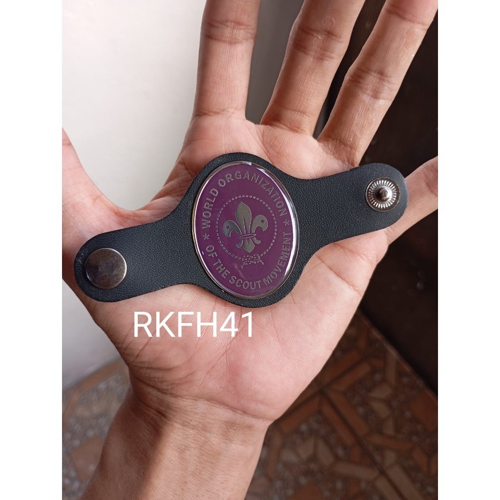 RING WOSM OVAL UNGU FIBER HQ KALEP HITAM PRAMUKA RKFH41