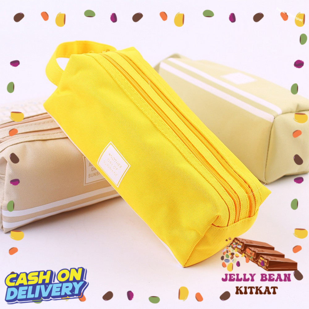 

| JBK | Tempat Alat Tulis Perlengkapan Sekolah 2 Sisi Dompet Pensil Stationery / Kotak Pensil Tempat Bolpen Pen Make Up Pouch Kosmetik Travel A80