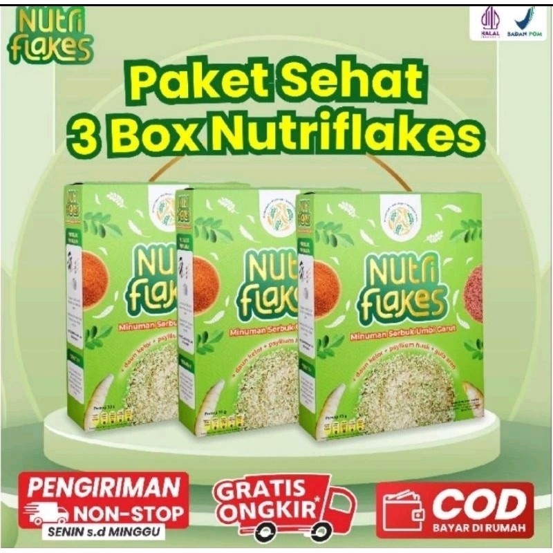 

Nutriflakes paket 3(box) sereal umbi garut atasi masalah asamlambung anda sekali seduh dijamin ori. Halal-BPOM