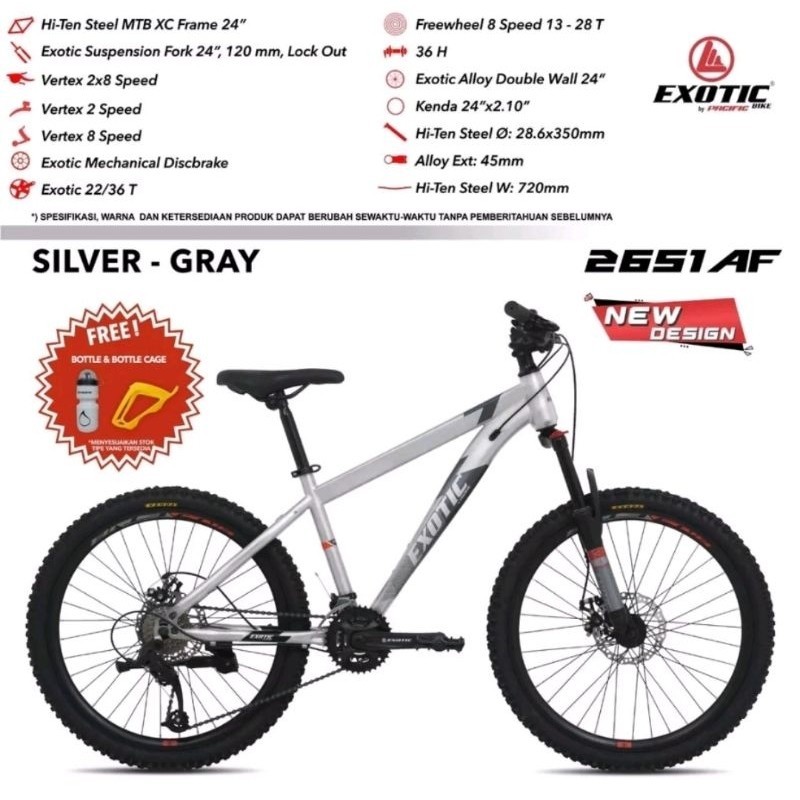 SEPEDA GUNUNG MTB 24 INCH EXOTIC 2651 AF 2*8sp 24" BY PACIFIC ASLI ORIGINAL SURABAYA KREDIT CICILAN