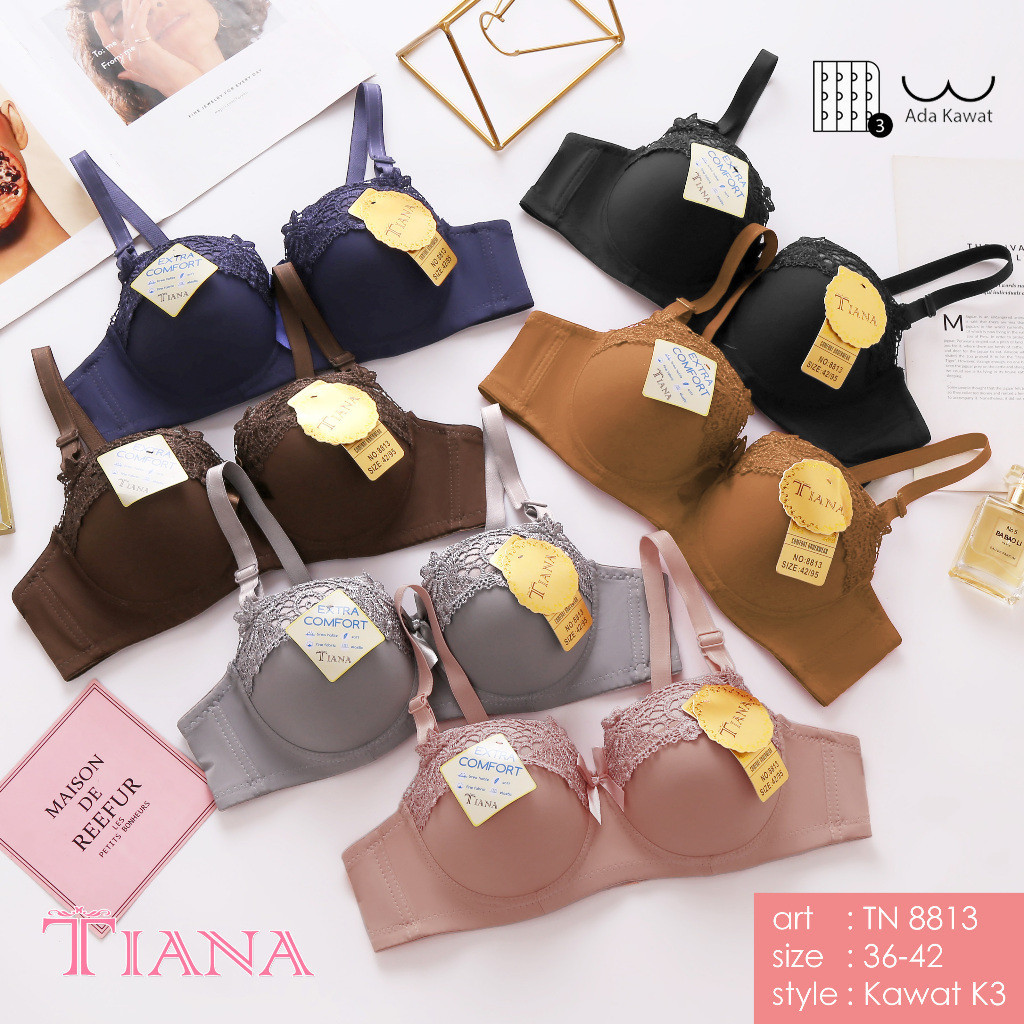 TIANA | Push Up Bra RENDA Kait 3 / Bra Kawat / art TN 8813