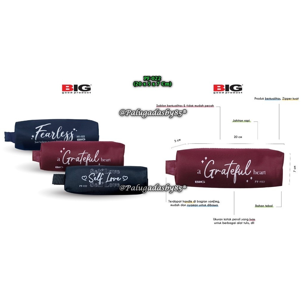 

(1 Biji) Tempat Pensil BIG PF-022 Quotes 20 x 5 x 7 Cm Bisa Pilih Motif / Kotak Tempat Pensil Case BIG PF-022 / Tempat Pensil Resleting Kain / Kotak Pensil Case / BIG PF 022 / BIG PF022