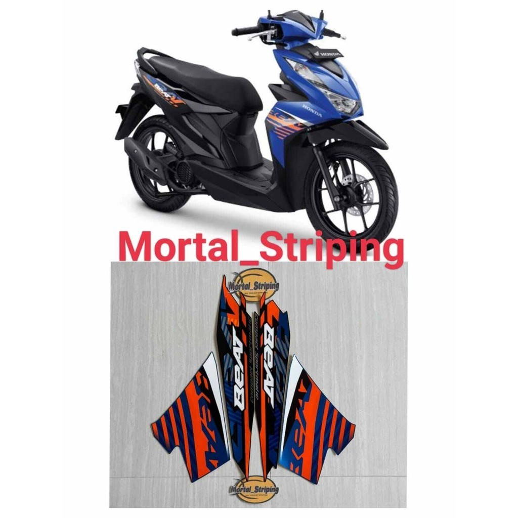 STIKER STRIPING LIS BODY MOTOR BEAT FI NEW 2021 2022 WARNA BIRU HITAM STANDAR TERBAIKKK