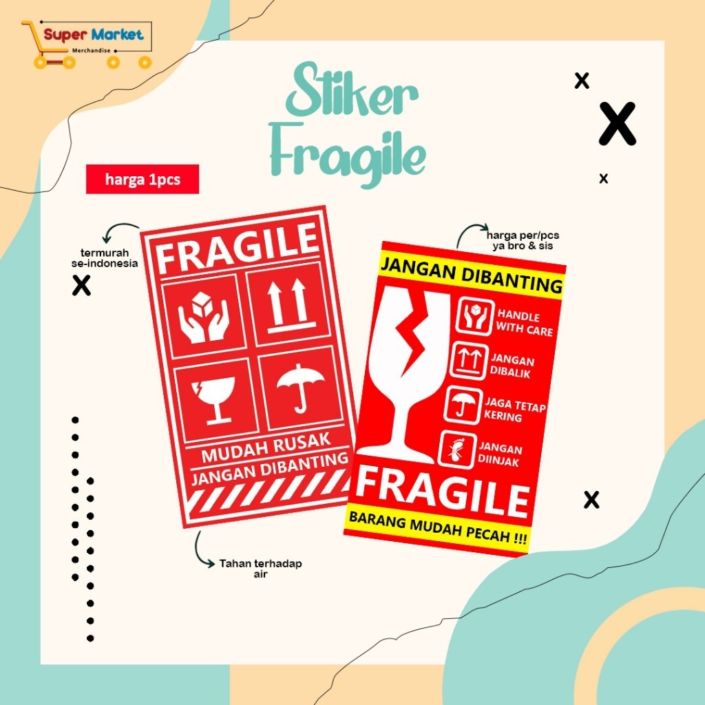 

Promo Stiker Fragile / Stiker Pengiriman / Sticker Label Pengiriman Vertikal