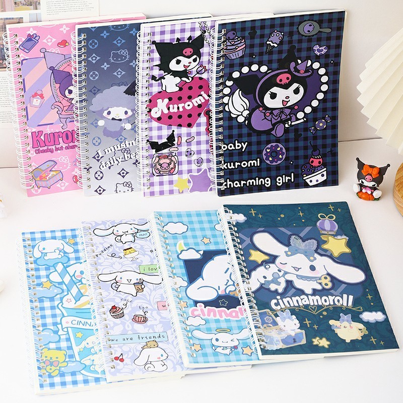 

【COD❤️】Buku catatan pelajar Kurome, buku catatan koil A5 gaya ins, buku catatan Sanrio yang lucu VDY
