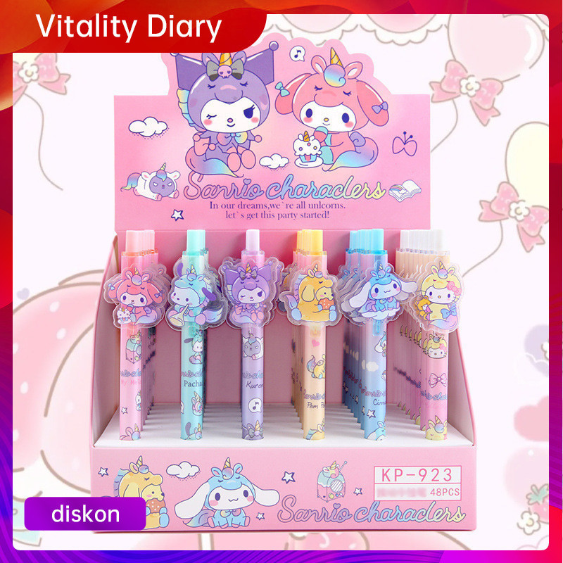 

【COD❤️】Pena Netral Sanrio Lucu Tekan Pena Air Hitam Pena Gadis Tanda Hati Pena VDY