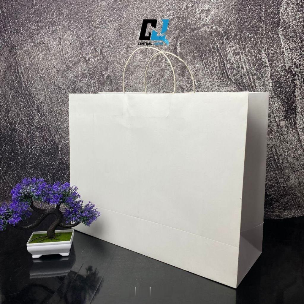 

Paperbag Super Jumbo White (Uk. 50 x 39 x 17 cm) Paper Bag Tas Keren Simple