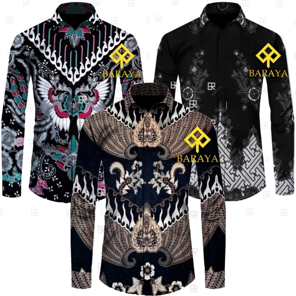 KAIN ADEM LEMBUT HALUS TEBAL / KEMEJA BATIK PRIA LENGAN PANJANG BAJU BATIK PRIA ABADI BATIK KEMEJA B