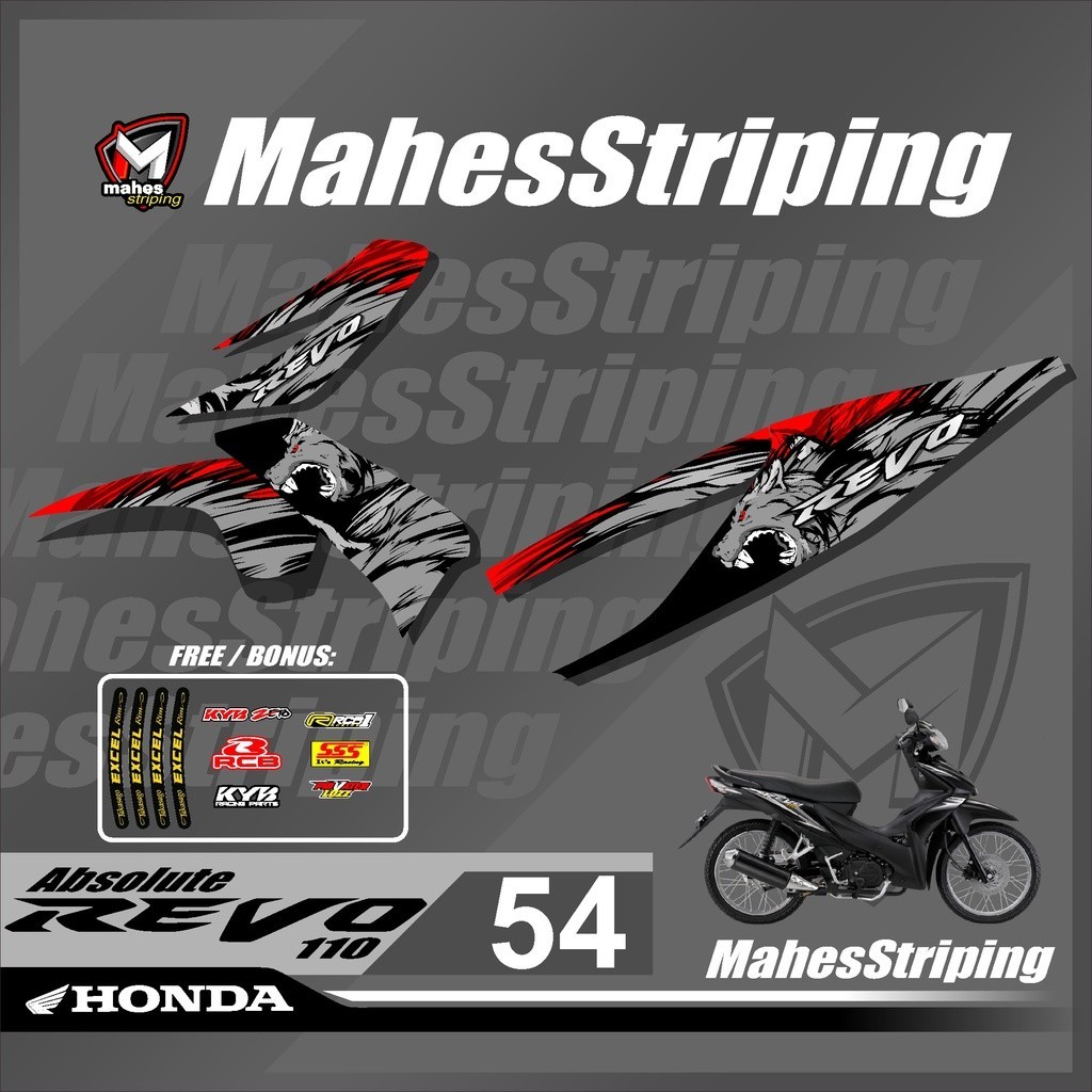 Striping Sticker Revo Absolute - Stiker Lis Variasi Revo 2010-2013 Desain Racing Roadrace