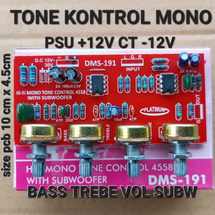 UU11 dms 197 parametrik tone kontrol control mono middle toa vokal midrange - DMS 191 MONO