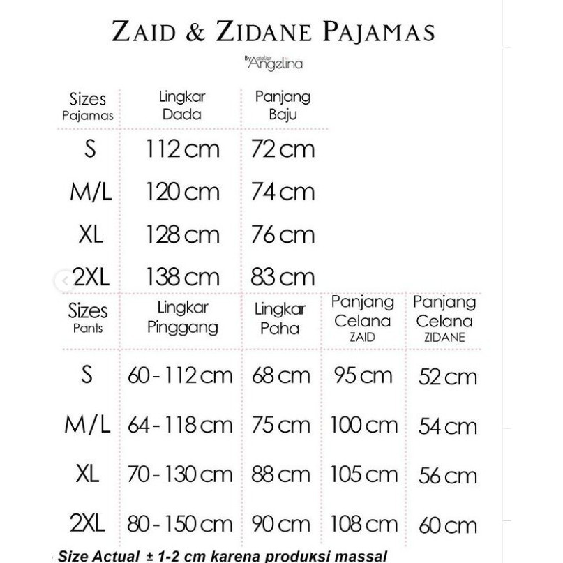 BLA309 PIYAMA DEWASA ZAID & ZIDANE - BASIC VISCOSE (S, ML, XL) ATELIER ANGELINA