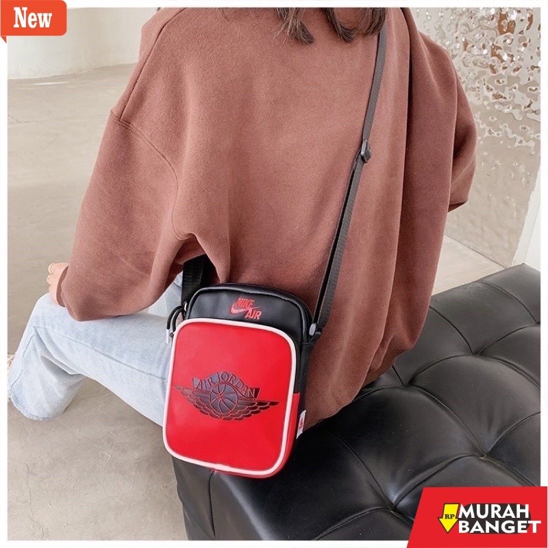 Tas Bulan Sabit Wanita ((BEST QUALITY)) SLINGBAG NOKE AIR JORDAN WINGS LEATHER / TAS SELEMPANG NOKE 
