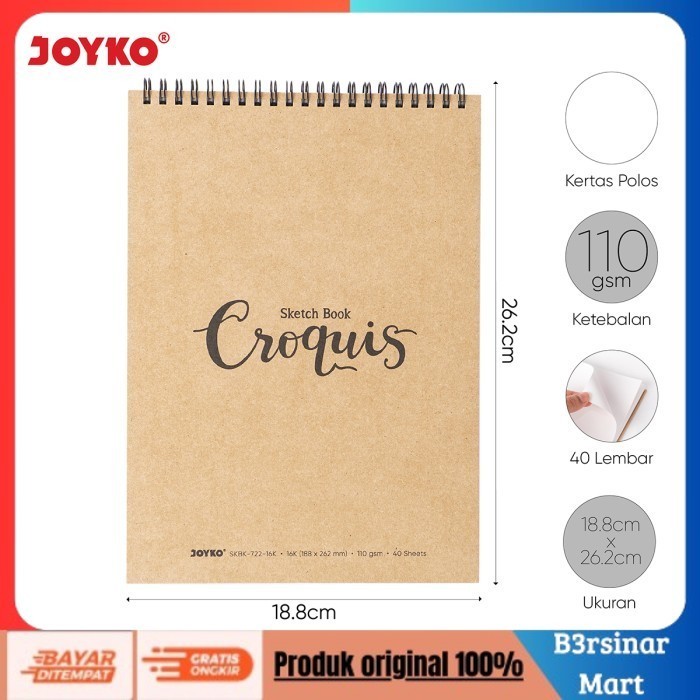 

[KUALITAS TERBAIK] Buku Sketsa Gambar Sketch Book Joyko SKBK-722 - SKBK-722-16K