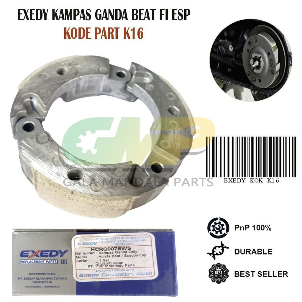 EXEDY Kampas Ganda Otomatis Kopling Beat-FI Scoopy FI K16