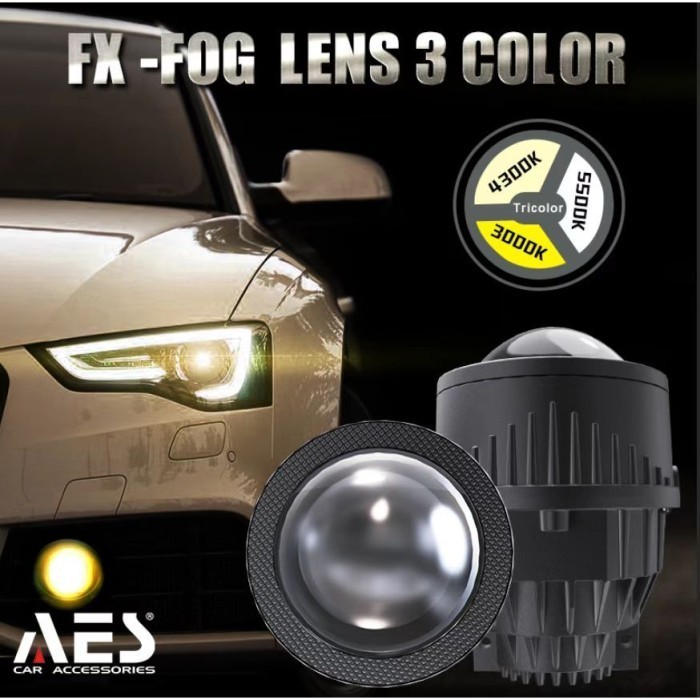 LAMPU LED FOGLAMP MOBIL LASER MINI PROJEKTOR PROJIE PUTIH KUNING SET