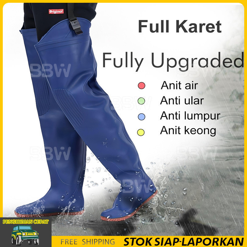 Sepatu Boot Petani Sawah Panjang Anti Keong Dan Tahan Air Full Karet  Sepatu Boots Wanita Pria Celan