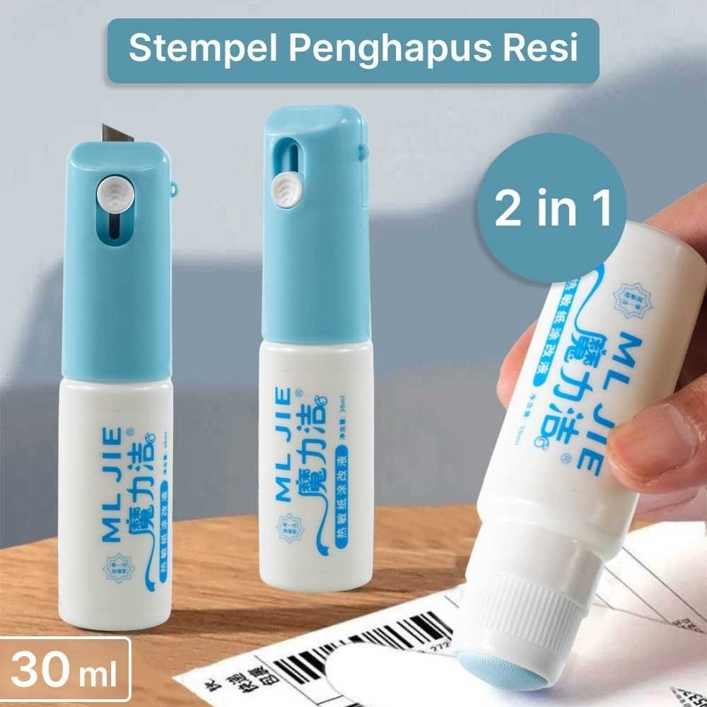 

ML JIE Stempel Penghapus Resi 2 in 1 Cutter Pembuka Paket - ML-2 | Penghilang Informasi Resi Mini Box Package Opener Roller Stamp Lucu Cairan Koreksi Kertas Thermal Kartun Motif Kucing Refill Murah Kualitas Import
