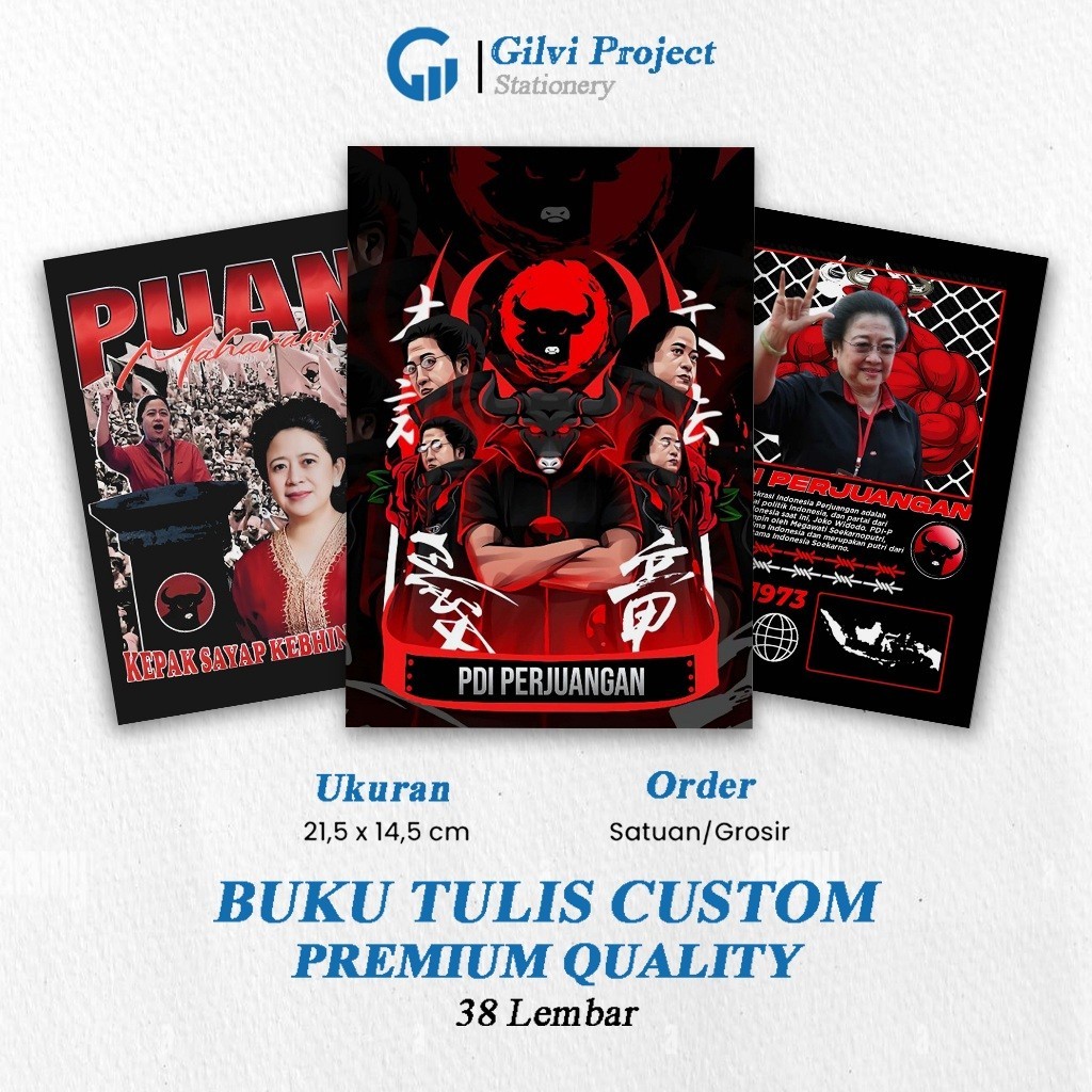 

Buku Tulis PDI Perjuangan / Buku Tulis Sekolah / Buku Tulis Catatan Notes Agenda Planner Jurnal Notebook Anime