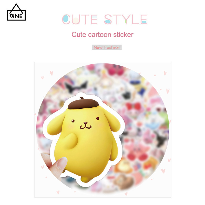 

COD❤️Stiker Sanrio, Lucu Stiker Kartun 3D Stiker, Tahan Air Gelas Air