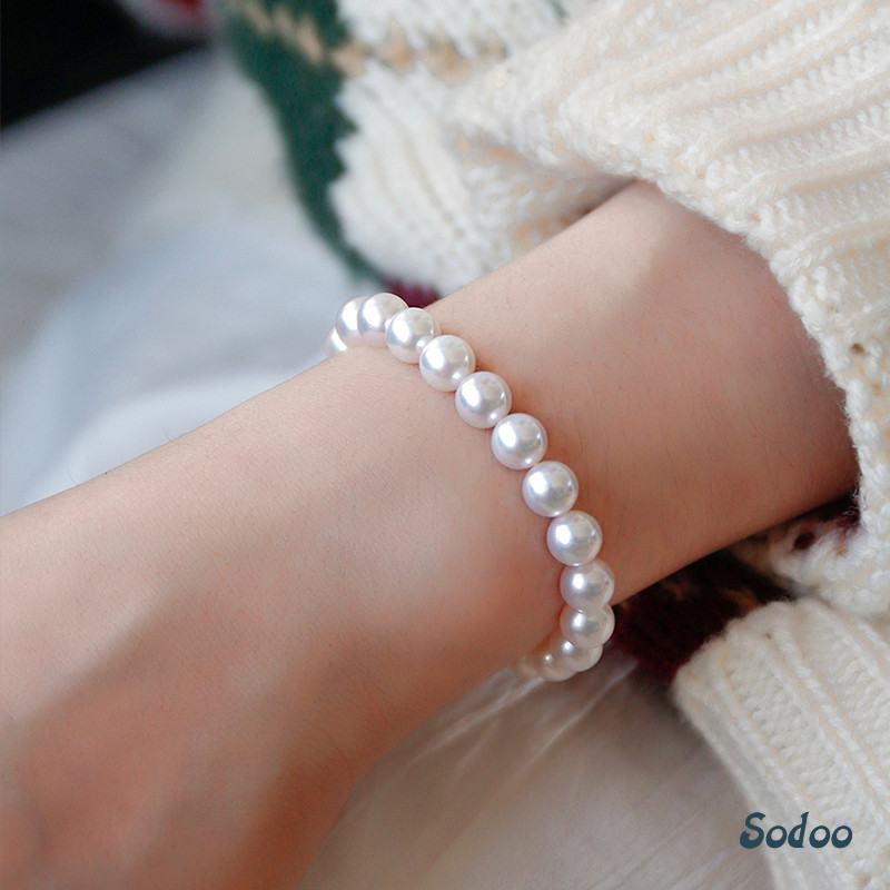Gelang Manik-manik Gelang Mutiara Gelang Manik-manik Elastis 8MM - SO
