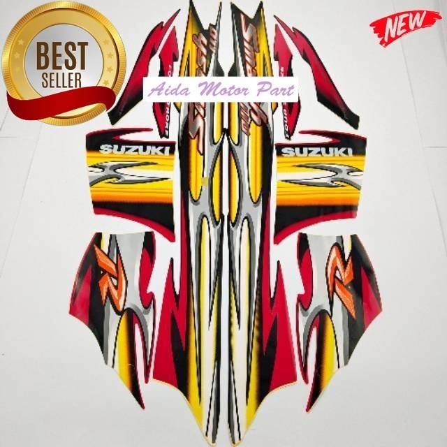 Striping Stiker Polet List motor suzuki smash 110 r 2006 2007 hitam merah body standar model origina
