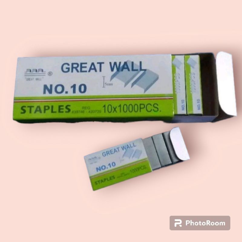 

isi staples kecil GREAT WALL (nomer 10) 10x1000 pcs untuk stapler HD-10 | TrijayaShop16