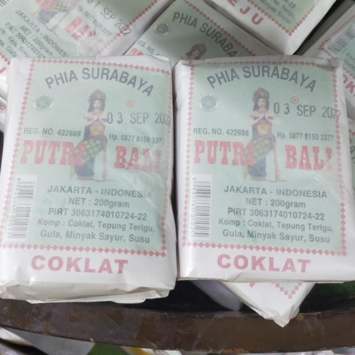 

Phia pia Surabaya putri Bali rasa cokelat coklat 200gr