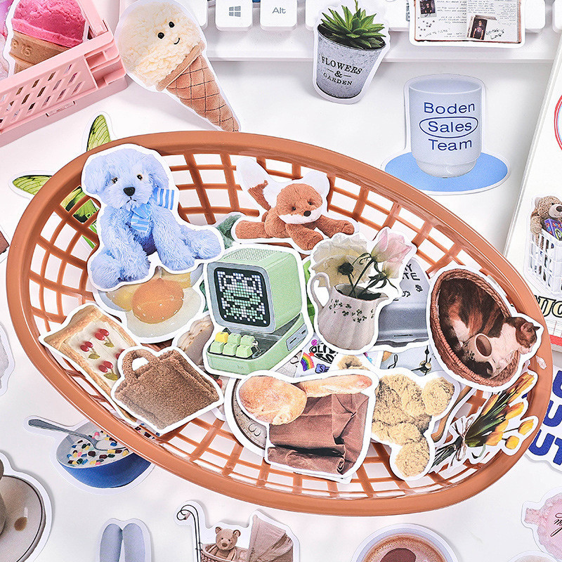 

Stiker Gaya Retro Versi Korea Buku Besar Tangan Bahan Dekoratif Casing Ponsel Stiker DIY MG