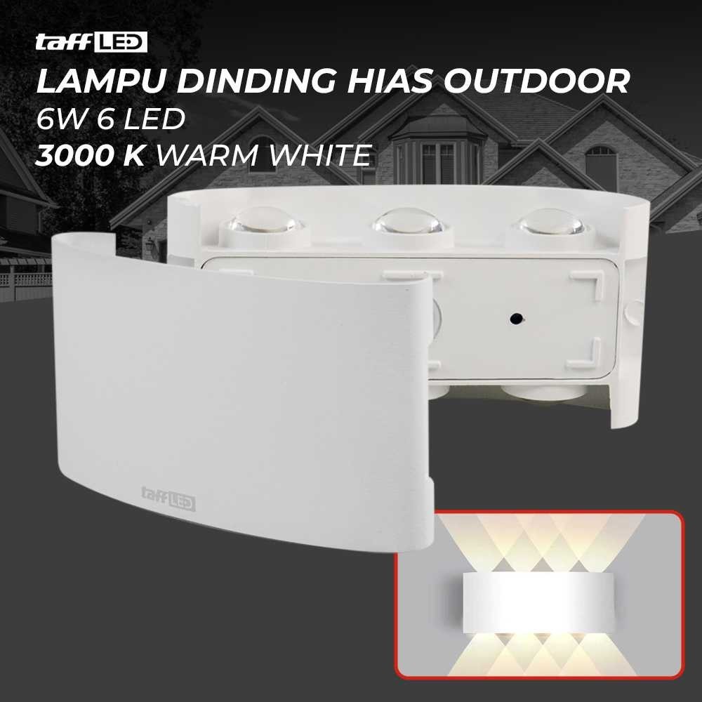 TL Lampu Dinding Hias Outdoor Aluminium 6W 6 LED Warm White - 0092