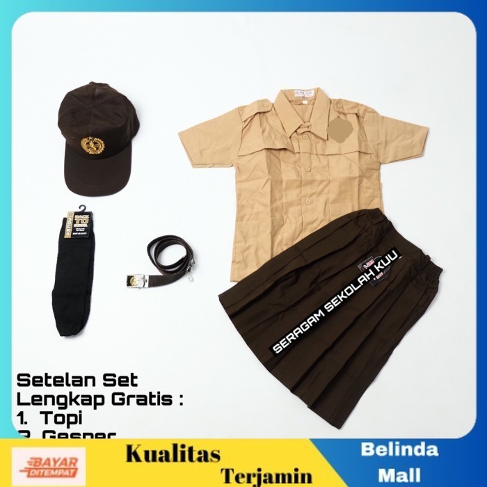 

⭐KUALITAS TERBAIK⭐ Setelan Lengkap Pramuka Seragam Sekolah SD Cewek Pendek KELAS 1 Terlaris