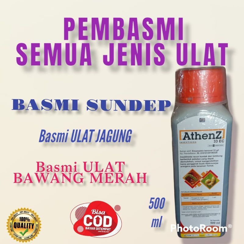 500 ml ATHENZ 33 EC Emmamectin Benzoat Obat sundep padi dan Ulat di tanaman Jagung bawang merah kubi