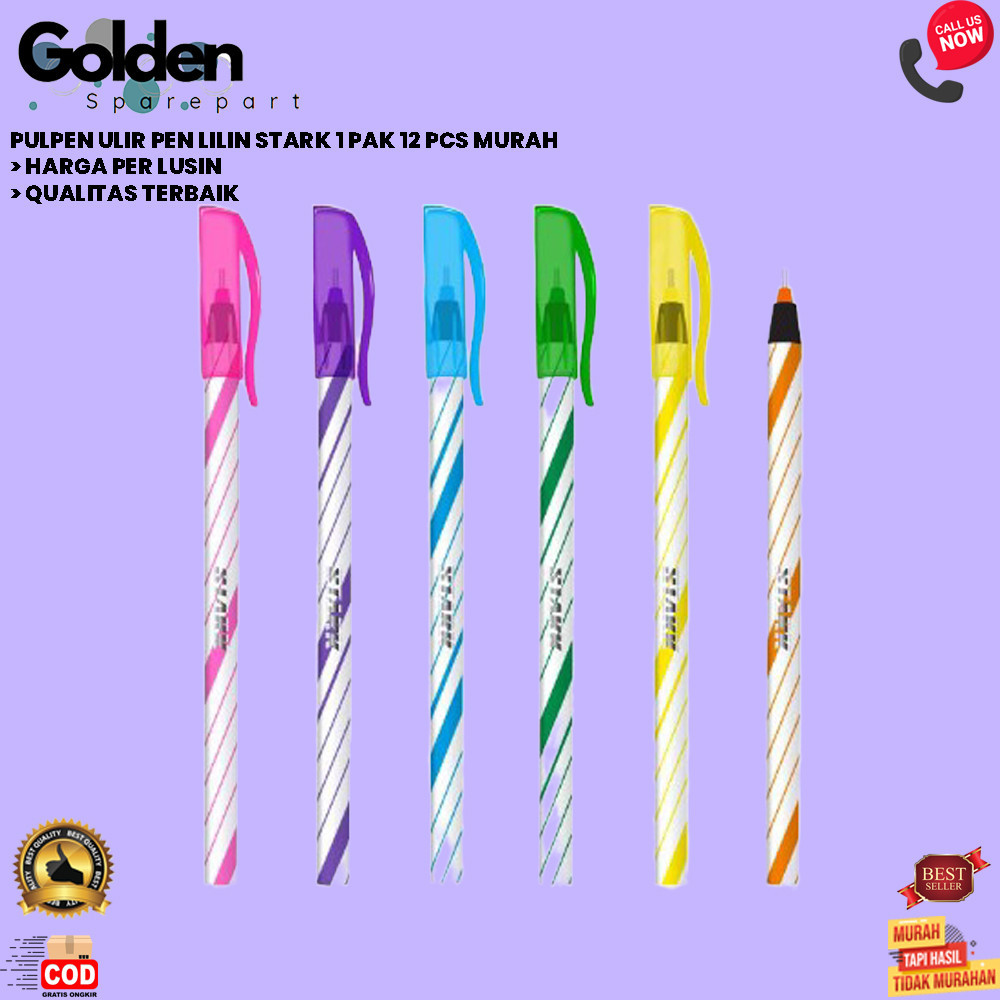 

PULPEN ULIR PEN LILIN STARK 1 PAK 12 PCS MURAH (GOLDEN)