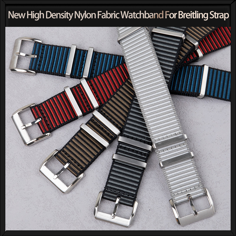 New High Density Nylon 22mm Fabric Watchband For Breitling Strap For SUPEROCEAN HERITAGE/NAVITIMER W