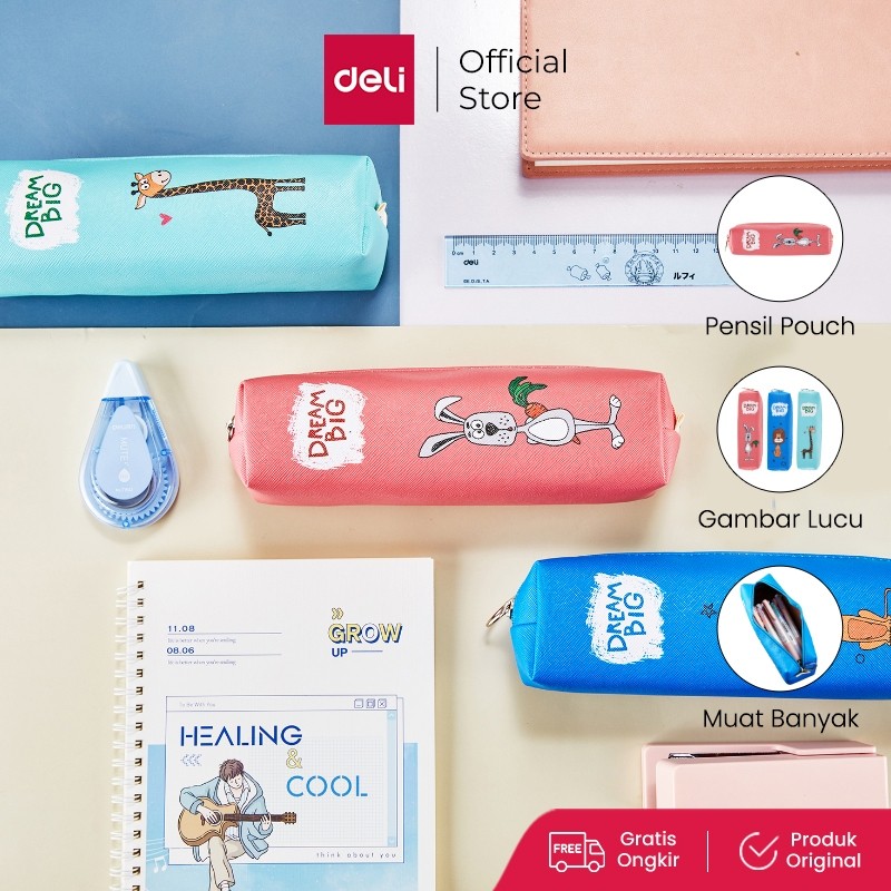 

Deli Pencil Pouch Tempat Pensil Gambar Kartun Kelinci Singa Jerapah Lucu 20 CM Muat Banyak EH900